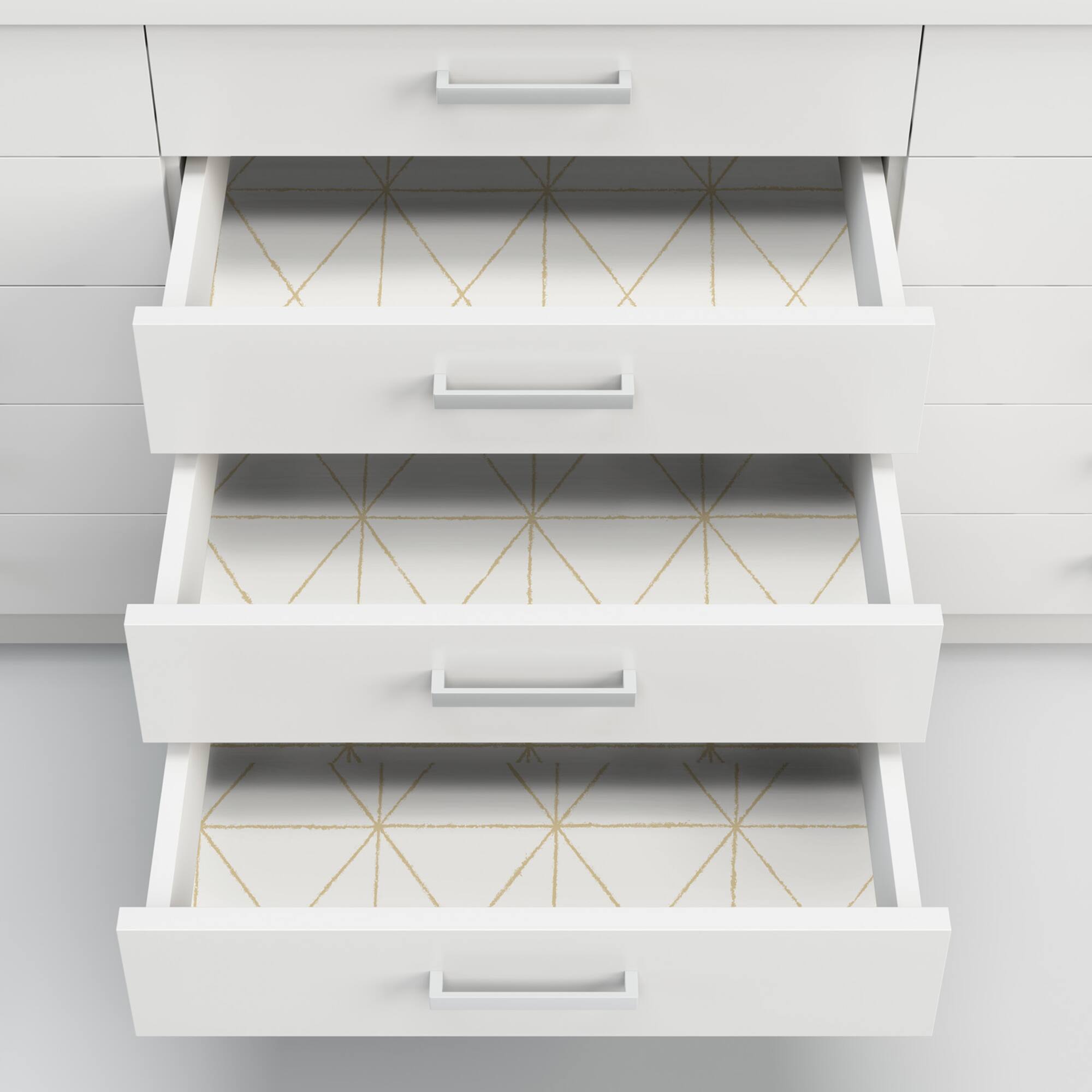 Wallpops White & Gold Get In Line Peel & Stick Wallpaper